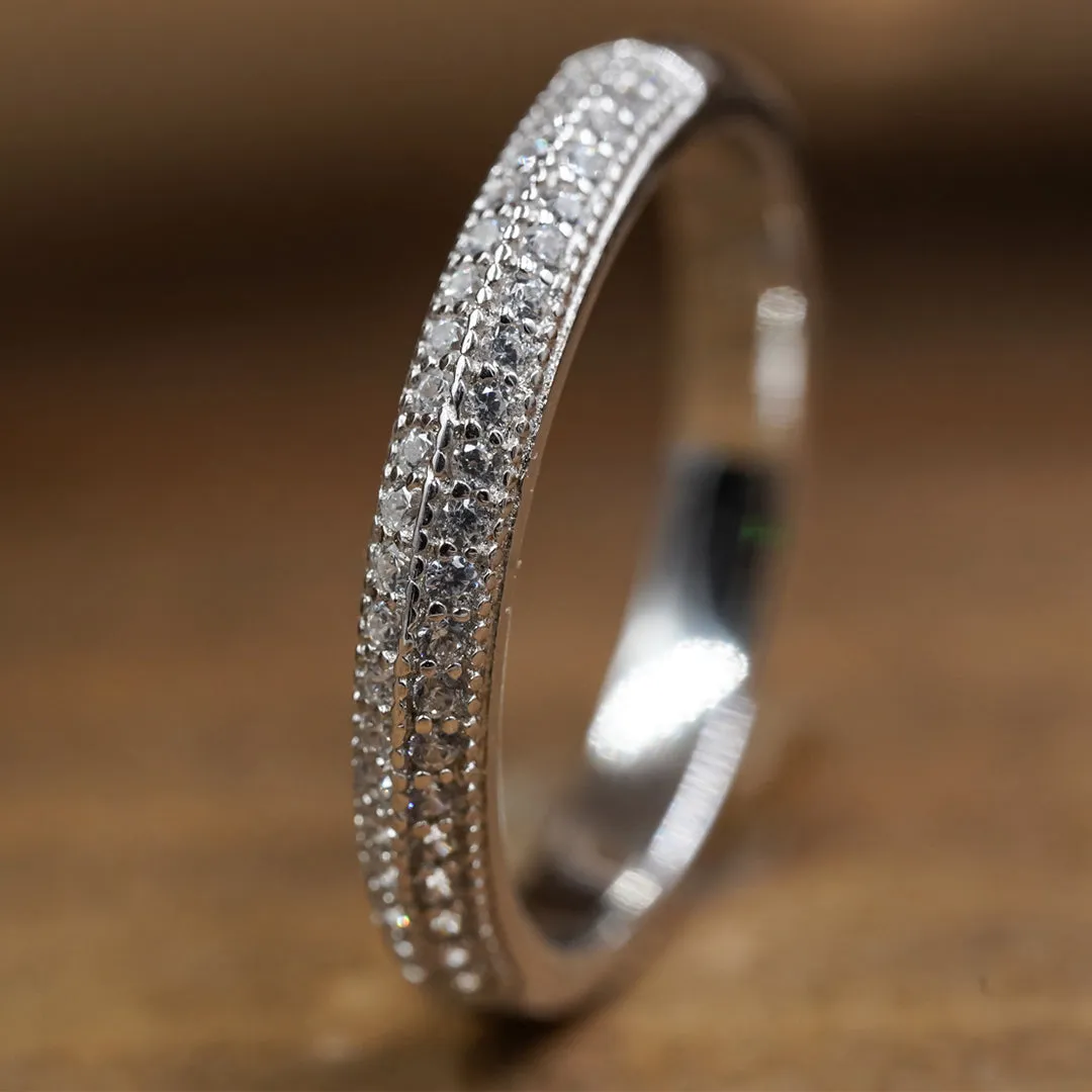 The Two Row CZ Stacking Ring