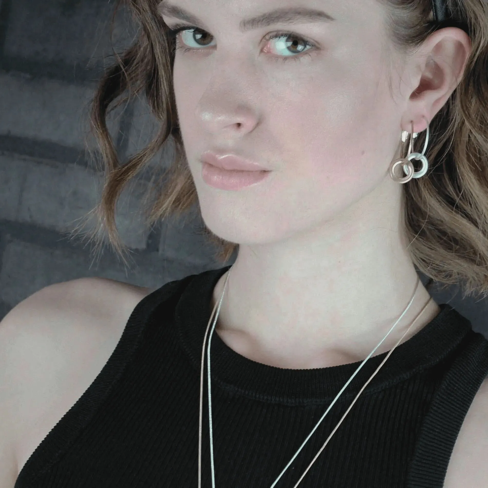 Tula Construct Chunky Hoop Earring Silver Plating