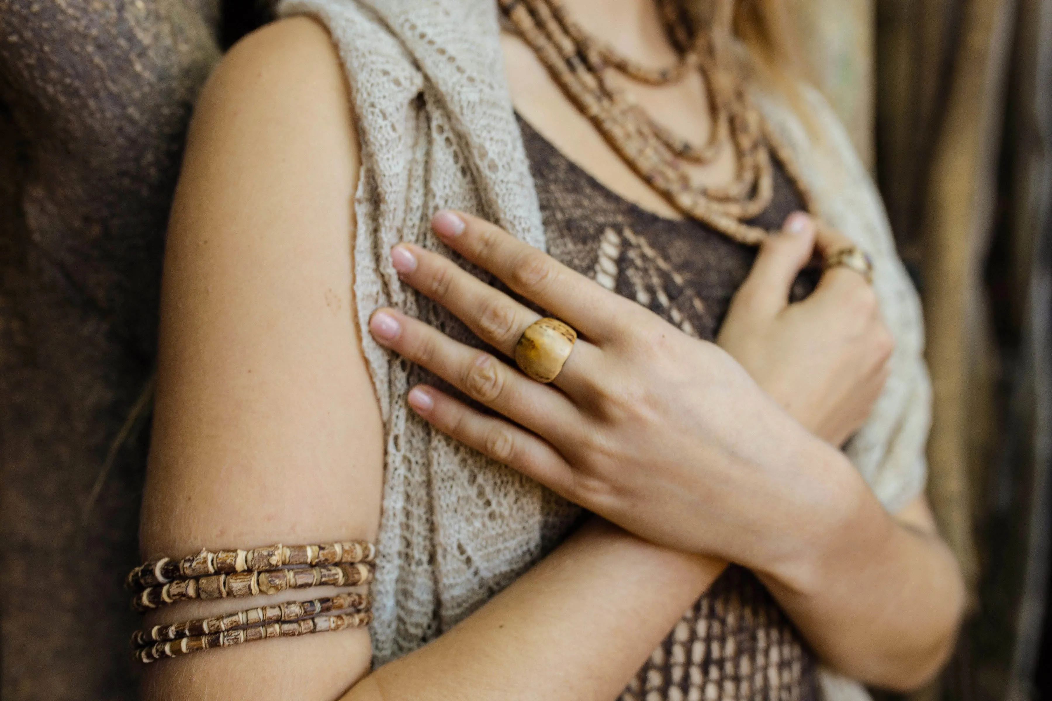 Tulsi Beads Arm Bracelets ⋙ SET of 2