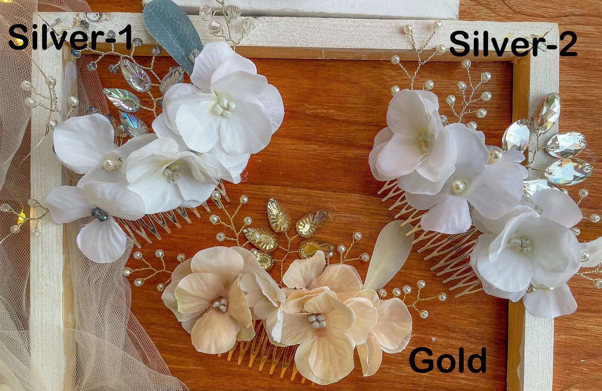 Wedding Hair Comb Floral Hair Comb Pearl Hair Comb Bridal Hairpiece Crystal Hair Comb Flower Hair Comb ~H-20