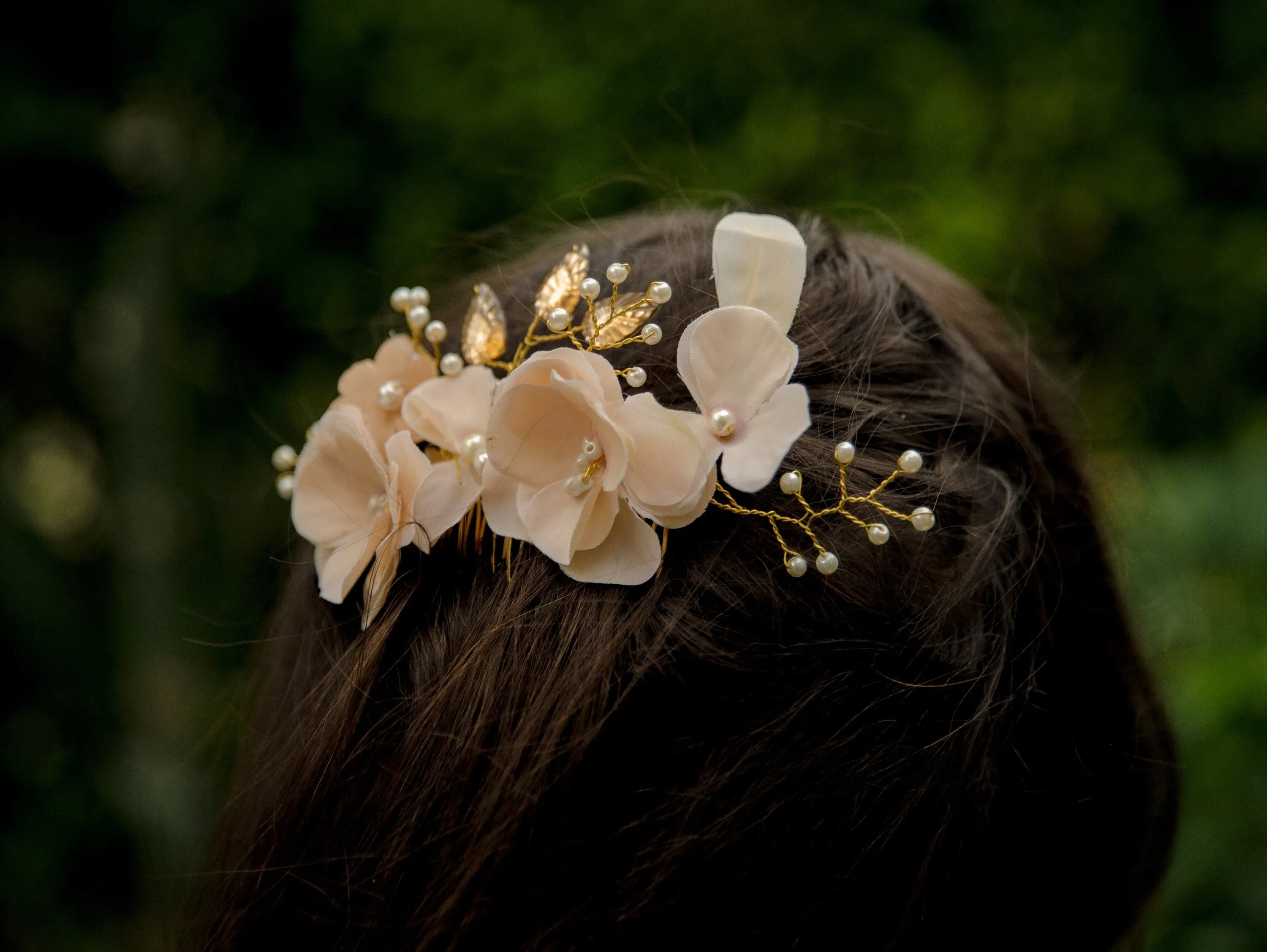 Wedding Hair Comb Floral Hair Comb Pearl Hair Comb Bridal Hairpiece Crystal Hair Comb Flower Hair Comb ~H-20