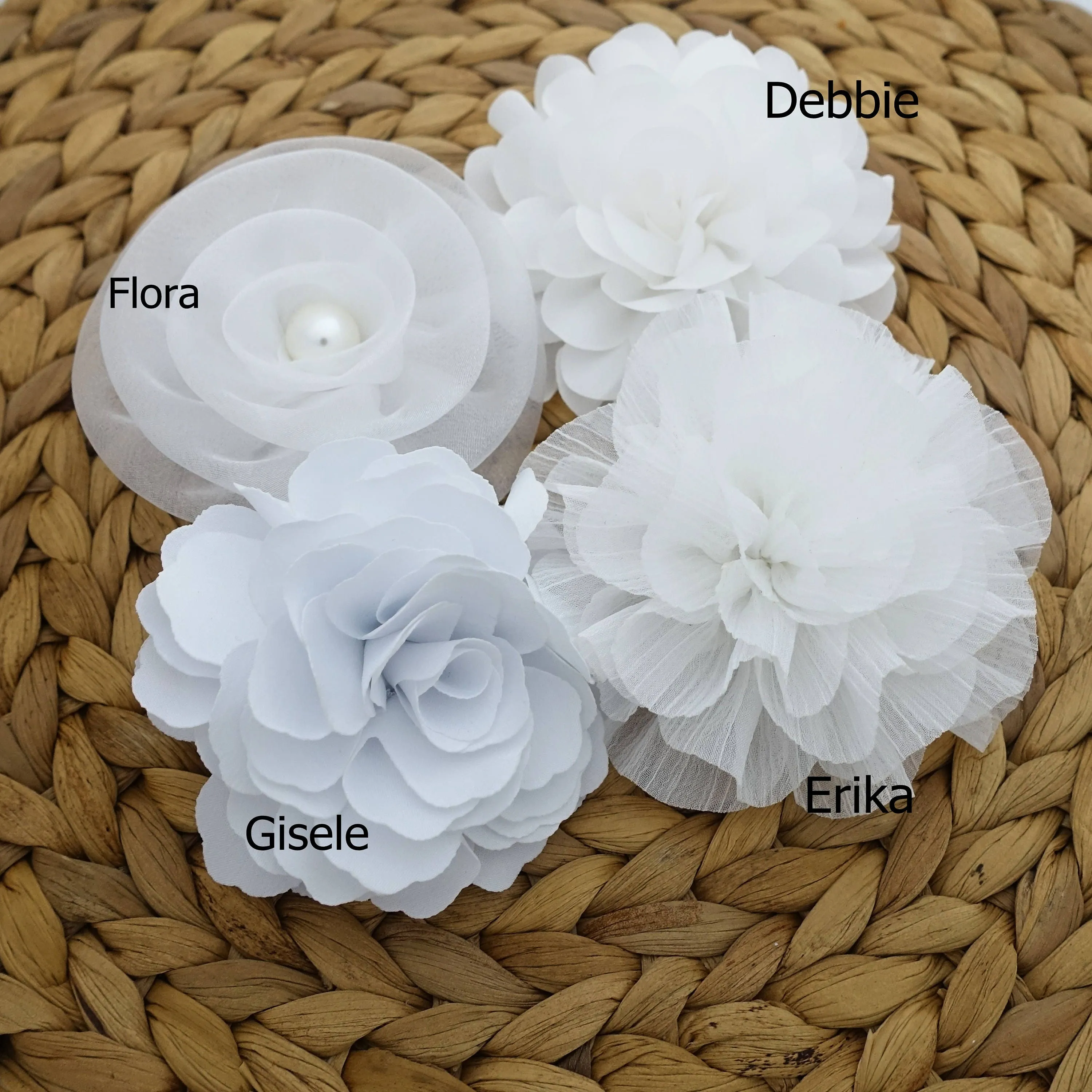 White Flower Hair Clip Corsage Wedding Bride Hair Clip Multi Functional Flower Accessory Collection 2